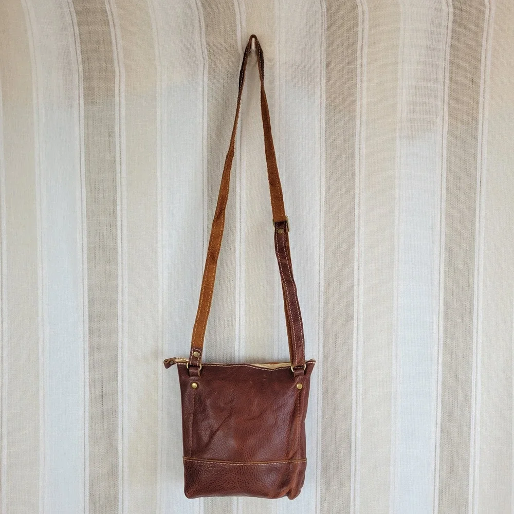 Portland Leather Goods‎ Crossbody Bag Purse Brown Boho Minimialist